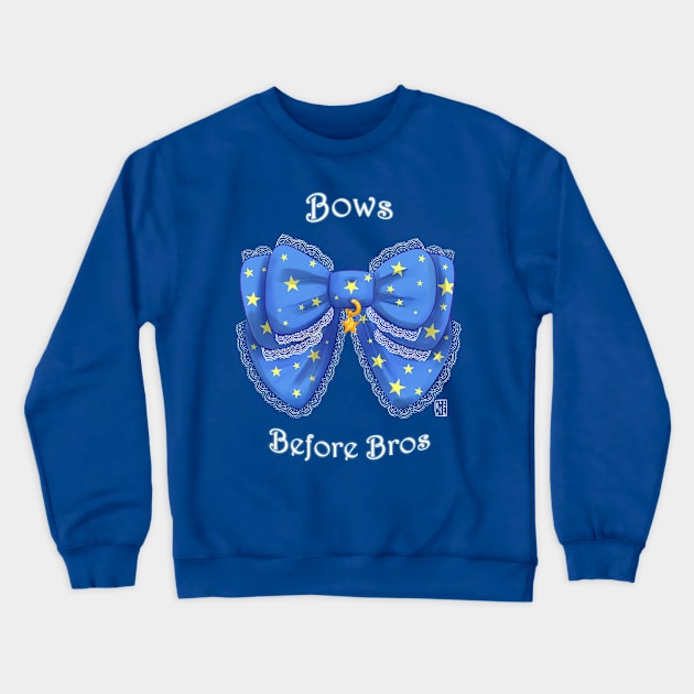 Bows Before Bros (blue variant) Crewneck Sweatshirt by Kagekabuki